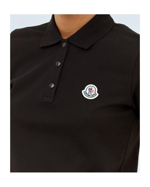 Moncler Black Logo Patch Short-Sleeved Polo Shirt