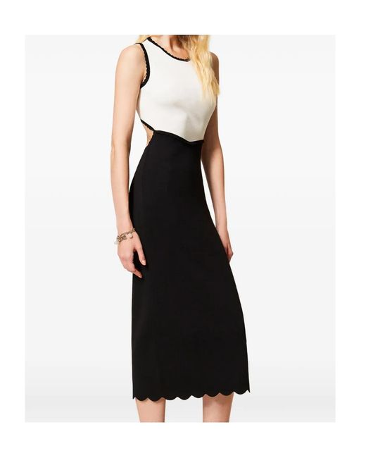 Twinset Black Colorblock Sleeveless Dress