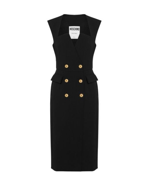 Moschino Black Double-Breasted Wrap Dress