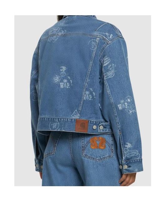 Carhartt Blue Long-Sleeved Denim Jacket