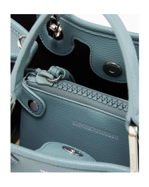 Emporio Armani Blue Logo-Detail Tote Bag