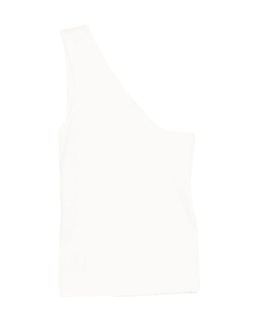 Lisa Yang White Sorea One-Shoulder Top
