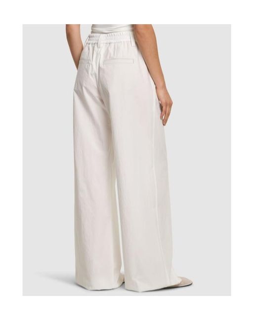 Brunello Cucinelli White Belt Loop Wide-Leg Pants
