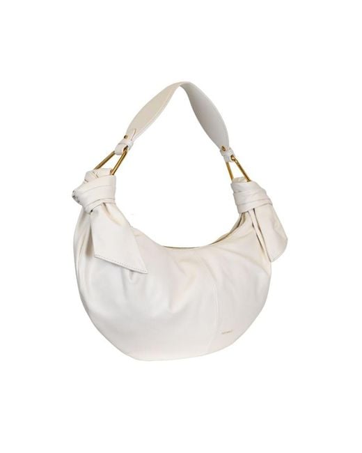 Coccinelle White Knotted Hobo Shoulder Bag