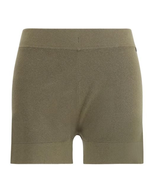 Extreme Cashmere Green Bummy Ribbed Knit Shorts