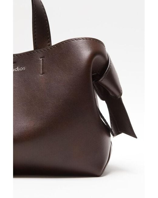 Acne Brown Musubi Logo Printed Midi Tote Bag