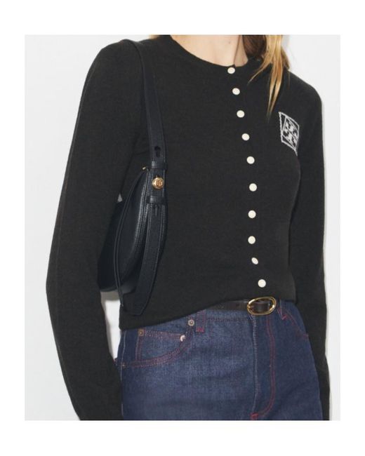Tory Burch Black Romy Half Moon Zipped Shoulder Bag