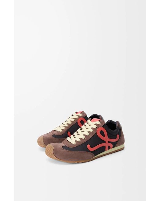 Loewe Red Ballet Runner 2.0 Mixed Leather Sneakers