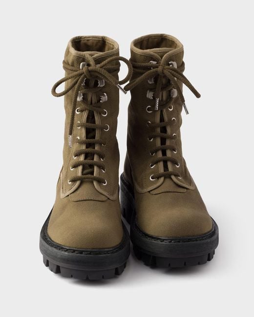 Prada Brown High-Top Lace-Up Boots