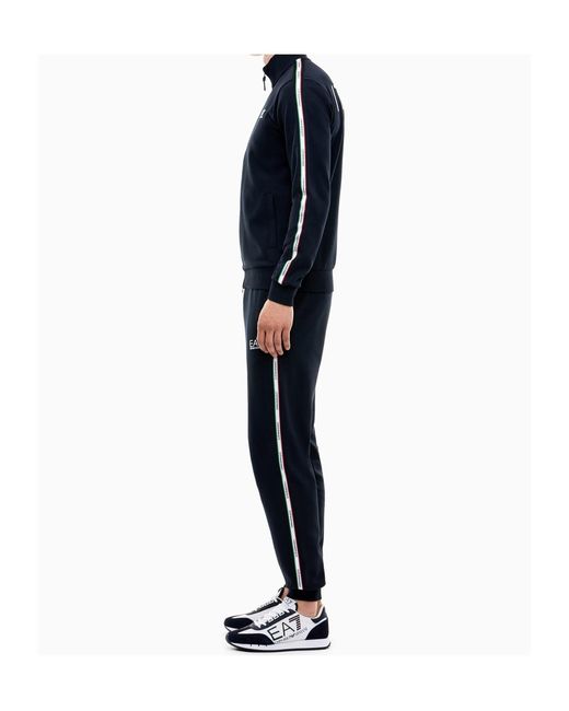 EA7 Blue Italian Spirit Cotton-Blend Tracksuit for men