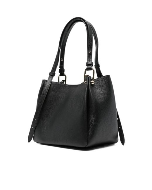 Furla Black Nuvola Logo-Plaque Tote Bag