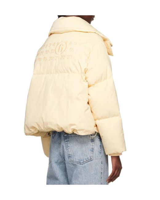 MM6 by Maison Margiela Blue Logo Quilted Down Jacket
