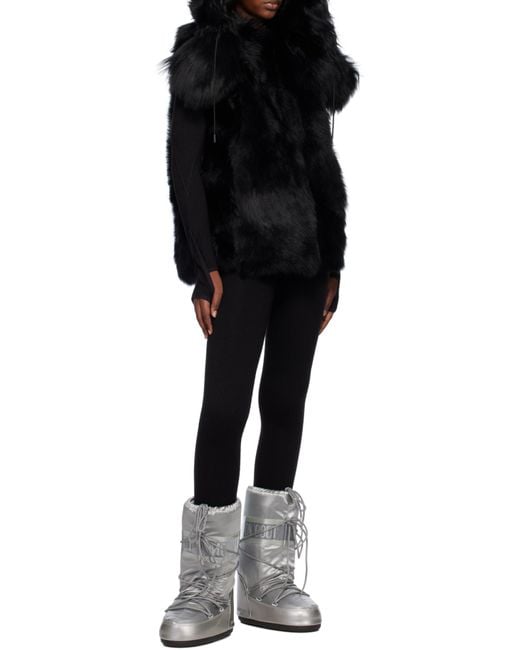 Moon Boot Gray Icon Glance Satin Lace-Up Snow Boots