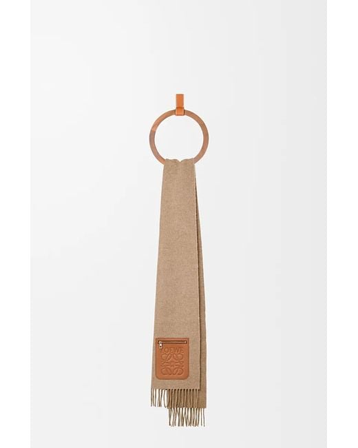 Loewe White Anagram Embossed Zipped Scarf