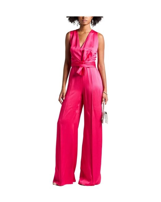 Max Mara Pink Solid Color Jumpsuits