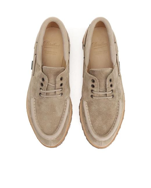 Paraboot Gray Chimey Almond Toe Loafers for men