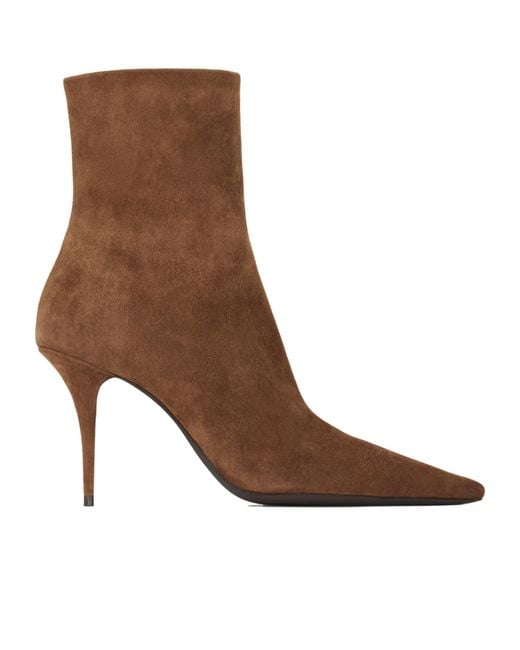 Saint Laurent Brown Ashley Booties
