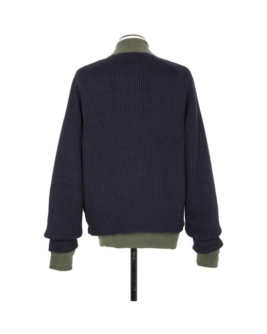 Sacai Black Layered Effect Zip-Up Knitted Jacket for men
