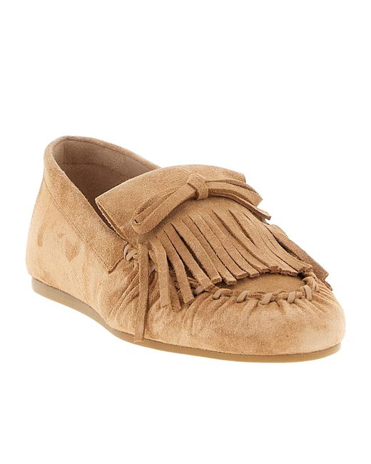 Stuart Weitzman Brown Flat Loafers