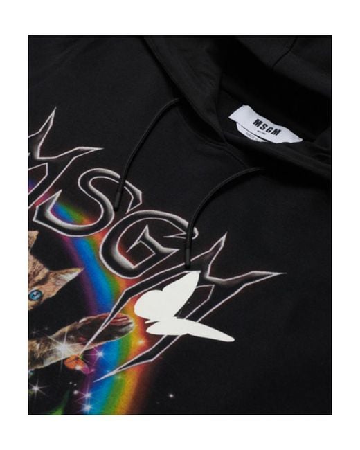 MSGM Black Logo Hooded Sweater