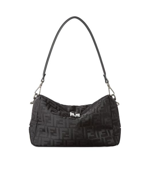 Fendi Black Squared Ff Lui Medium Shoulder Bag for men