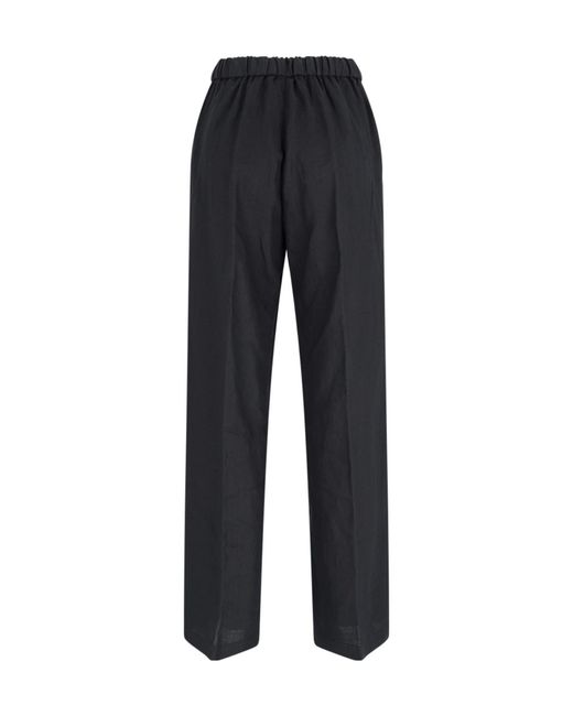 Aspesi Blue Elasticated Straight-Leg Trousers