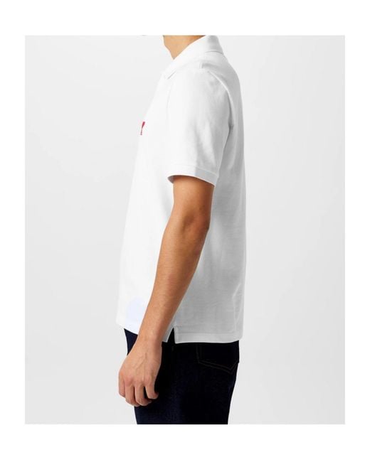 AMI White Adc Polo for men