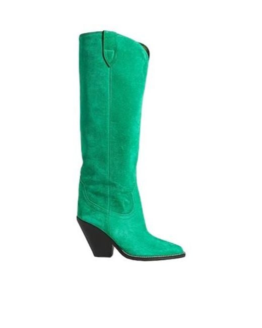 Isabel Marant Green Minimalist Pointedtoe Ankle Boots