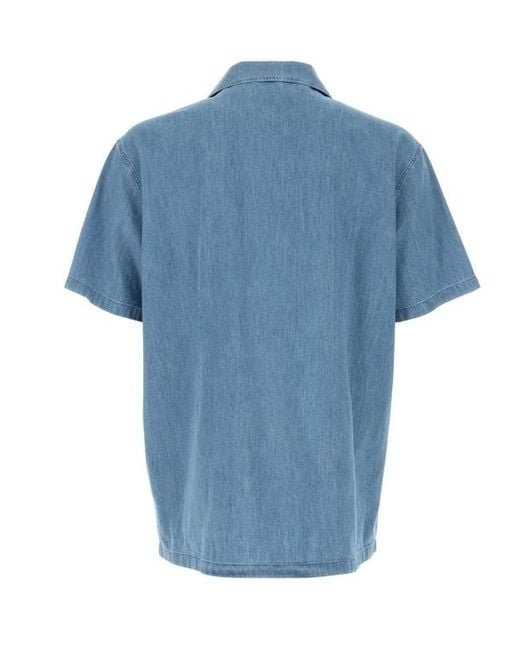 Jil Sander Blue Short Sleeve Shirt for men