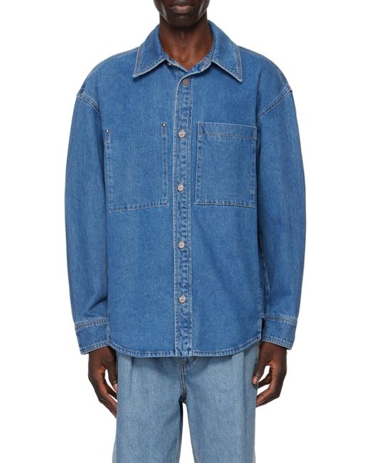 Wooyoungmi Blue Logo Denim Shirt for men