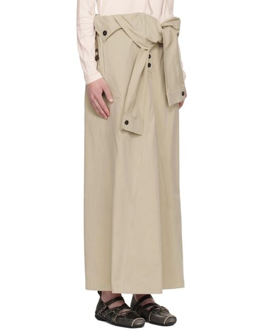 OPEN YY Natural Wrapped Maxi Skirt