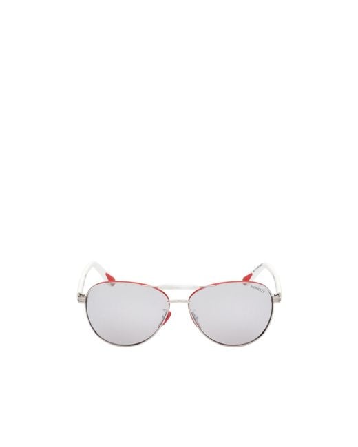 Moncler White Eyewear Aviator Sunglasses for men