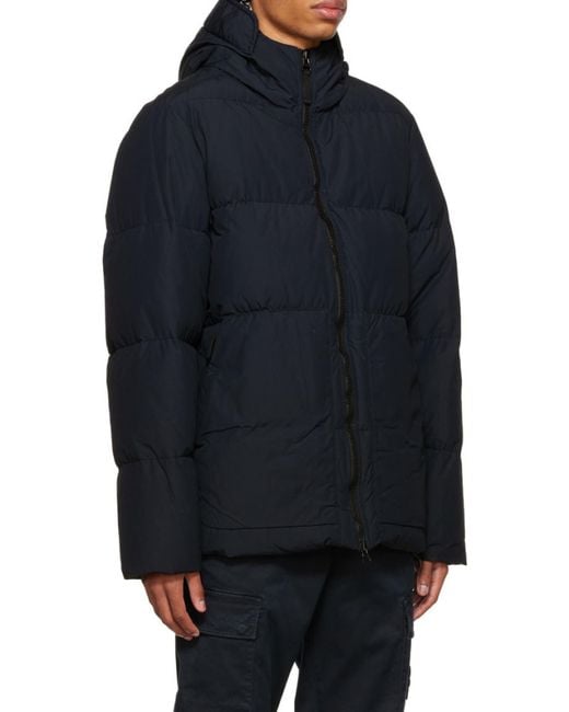 Stone Island Blue Compass-Patch Puffer Jacket for men