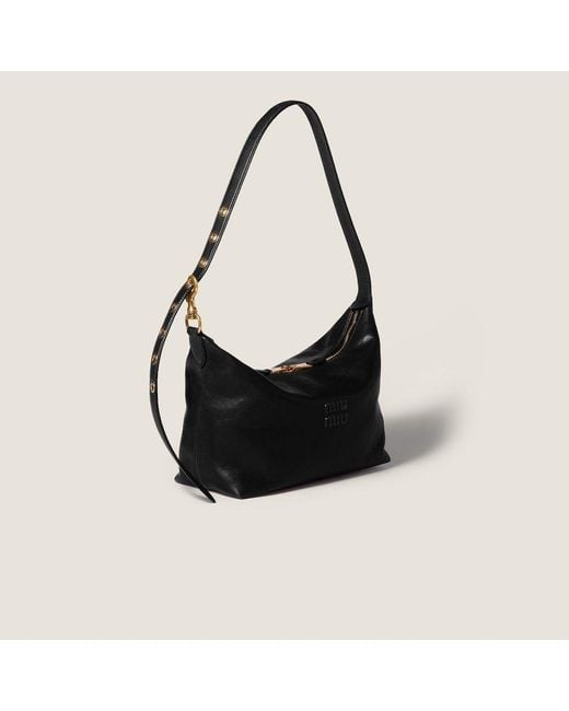 Miu Miu Black Spirit Nappa Leather Bag