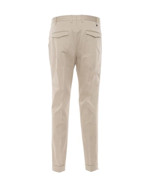 PT01 Natural Pt Torino Turn-Up Hem Trousers for men