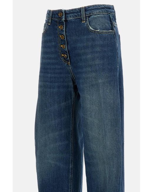Elisabetta Franchi Blue Wide-Leg Jeans