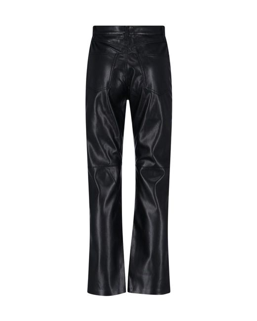 Nanushka Black High-Rise Straight-Leg Pants
