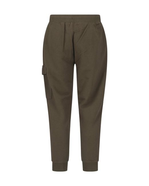 C P Company Green Twill Casual Trousers for men