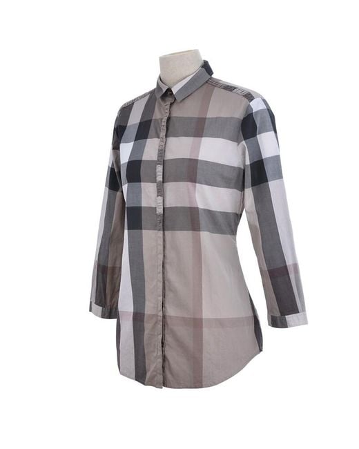 Burberry Gray Checkered Shirt