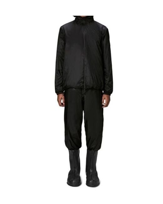 Rains Black Zipper Hooded Cotton Jacket for men