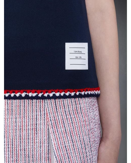 Thom Browne Blue Rwb-Stripe Crewneck T-Shirt
