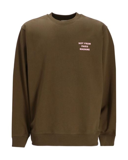 Drole de Monsieur Green Embroidered Cotton Sweatshirt for men