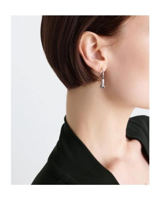 Lemaire White Drop Hoop Earrings
