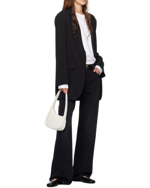The Row White Half Moon Shoulder Bag