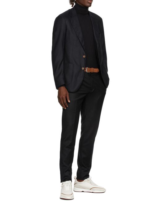 Loro Piana Black Cashmere Jumper for men