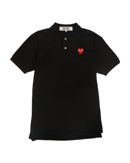 COMME DES GARÇONS PLAY Black Logo Polo Shirt for men