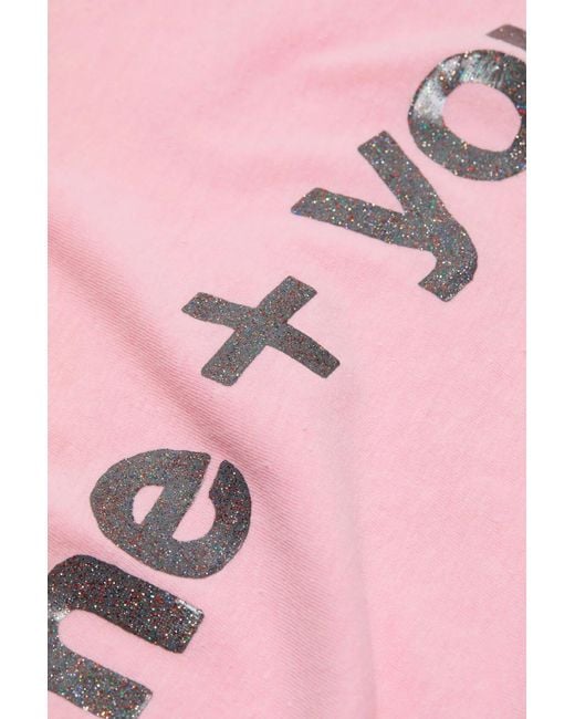 Acne Pink Fitted Graphic T-Shirt for men