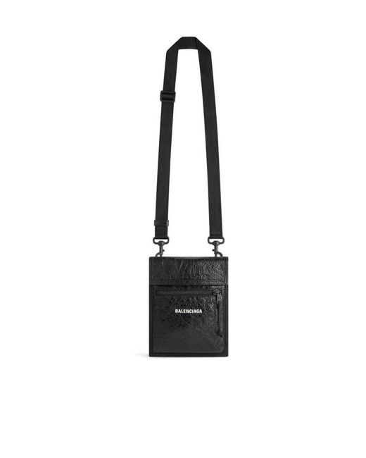 Balenciaga Black Explorer Small Crossbody Bag for men