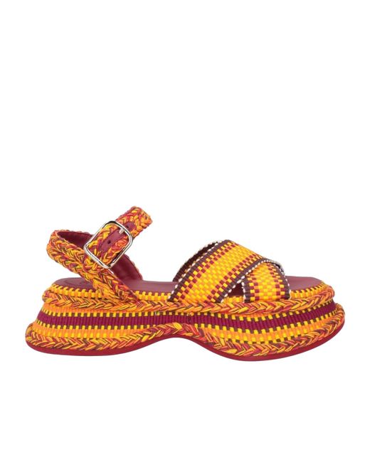 Chloé Orange Woven High-Heel Sandals
