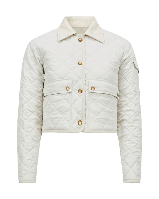 Moncler White Chitre Logo Patch Puffer Jacket